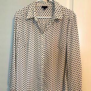 Who What Wear Polka Dot Blouse